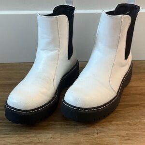 Sincerely Jules White and Black Ankle Boots